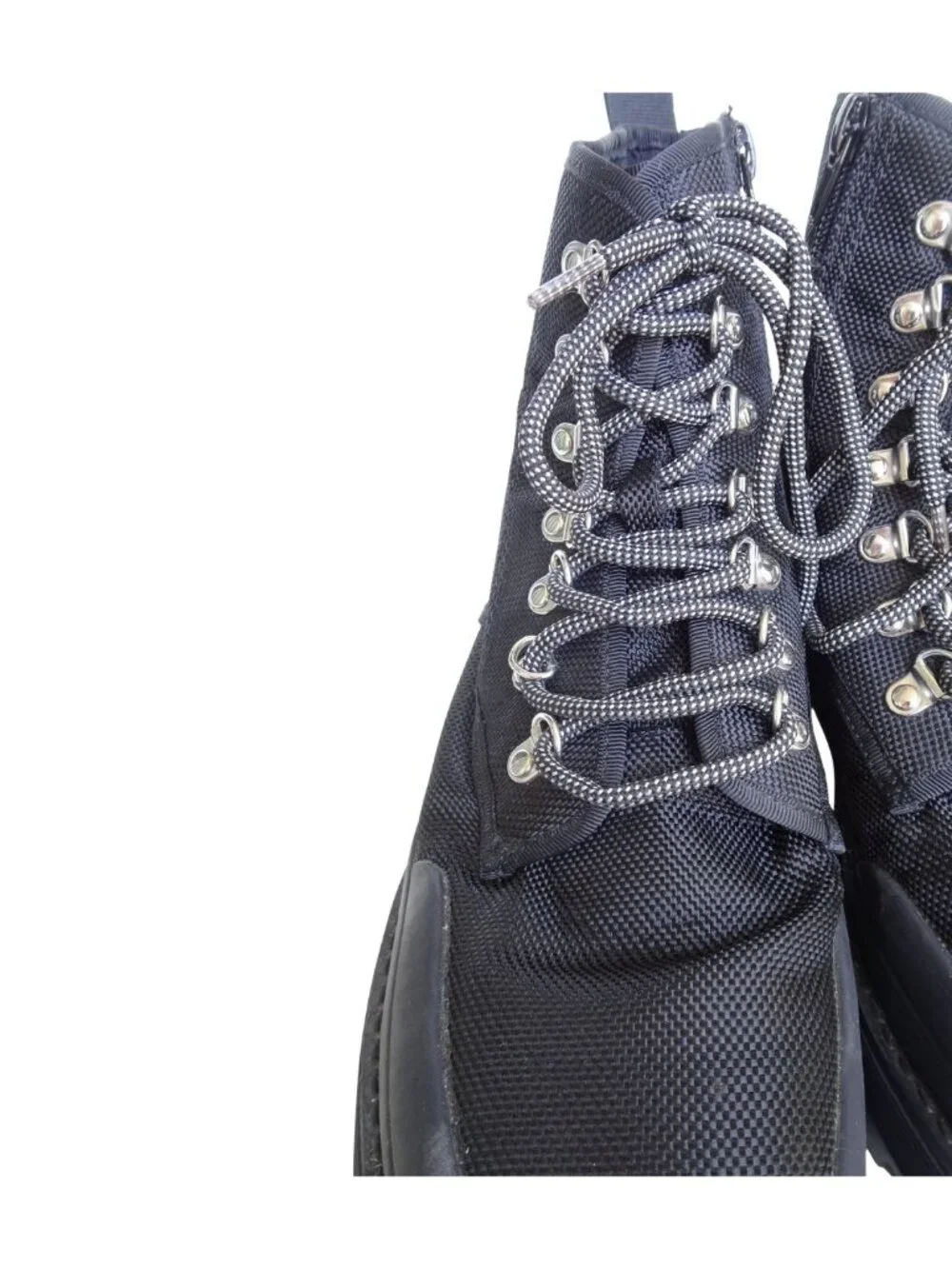 Black Lace Up Platform Ankle Boots - Picture 8 of 8